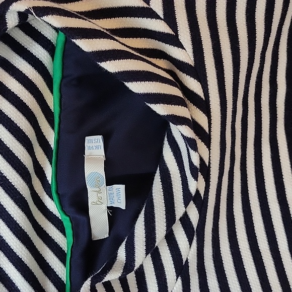 Boden White and Navy Stripe Sheath Dress Size 10L - Picture 8 of 9